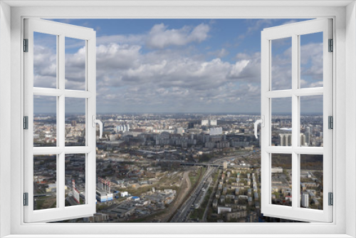 Fototapeta Naklejka Na Ścianę Okno 3D - Панорама Москвы. Район Ходынка, Беговая.