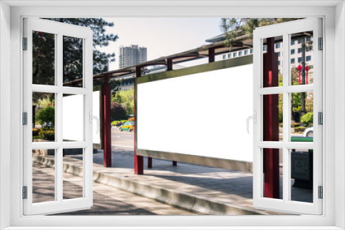 Fototapeta Naklejka Na Ścianę Okno 3D - Bus Stop Advertisement Mockup Urban City Environment China Asia_