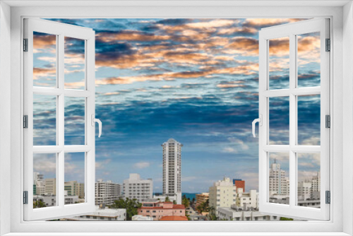 Panoramic aerial view of Miami Beach in spring season, Florida