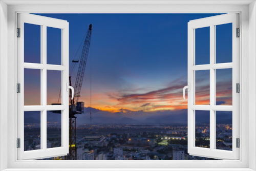 Fototapeta Naklejka Na Ścianę Okno 3D - Tower crane in Nha Trang City