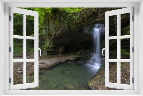 Fototapeta Naklejka Na Ścianę Okno 3D - Perforated Waterfall the nature of a paradise East Blacksea Artvin Turkey