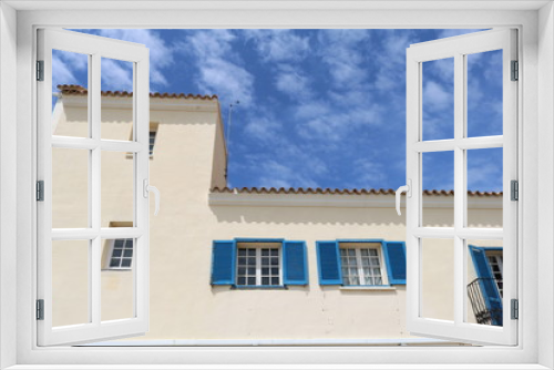 Fototapeta Naklejka Na Ścianę Okno 3D - Blue window and blue sky
