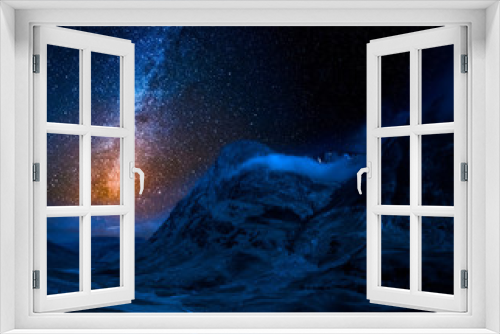 Fototapeta Naklejka Na Ścianę Okno 3D - Milky way and mountains in the Glencoe, Scotland