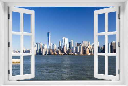 Fototapeta Naklejka Na Ścianę Okno 3D - New York, Lower Manhattan skyline