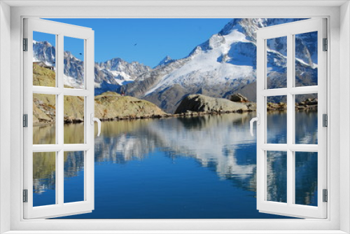 Fototapeta Naklejka Na Ścianę Okno 3D - reflets sur le lac blanc