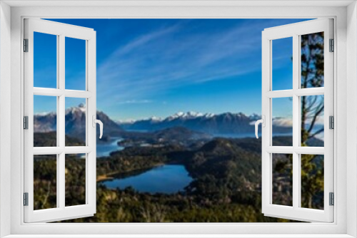 Fototapeta Naklejka Na Ścianę Okno 3D - View on the lake Nahuel Huapi near Bariloche, Argentina, from Cerro Campanario