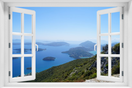 Fototapeta Naklejka Na Ścianę Okno 3D - View of the islands from Mount Scaros of Lefkada Island