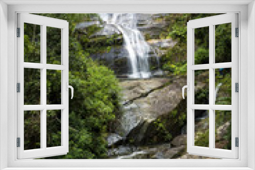Fototapeta Naklejka Na Ścianę Okno 3D - Rio De Janeiro Brazil Waterfall in Tijuca Forest