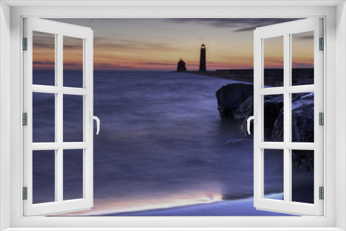 Fototapeta Naklejka Na Ścianę Okno 3D - Grand Haven Lighthouse