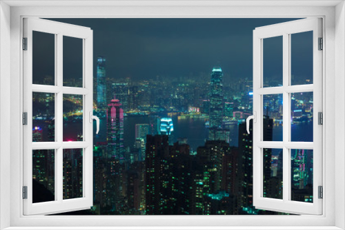 Fototapeta Naklejka Na Ścianę Okno 3D - Hong Kong nightscape futuristic style