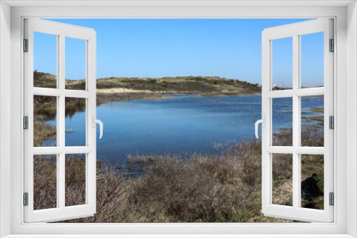 Fototapeta Naklejka Na Ścianę Okno 3D - landscape dunes with lake, national park kennemerland, in the Netherland, during spring