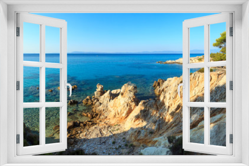 Fototapeta Naklejka Na Ścianę Okno 3D - Aegean sea coast (Chalkidiki, Greece).
