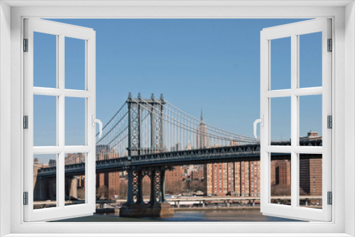Fototapeta Naklejka Na Ścianę Okno 3D - ponte su manhattan