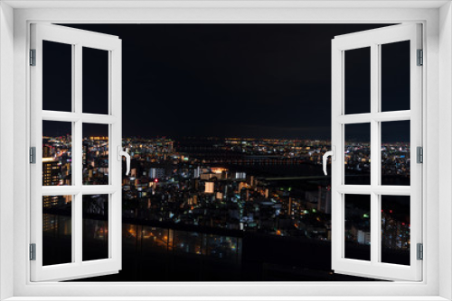Fototapeta Naklejka Na Ścianę Okno 3D - 大阪夜景