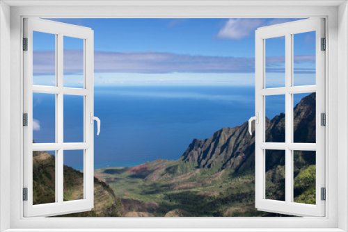 Fototapeta Naklejka Na Ścianę Okno 3D - Costa de Na Pali desde el mirador Wai Ale Ale en Hawaii