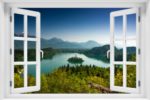 Fototapeta Naklejka Na Ścianę Okno 3D - Jezioro Bled