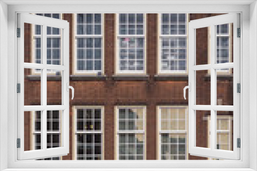 Fototapeta Naklejka Na Ścianę Okno 3D - fassade eines alten backsteingebäudes in amsterdam, holland