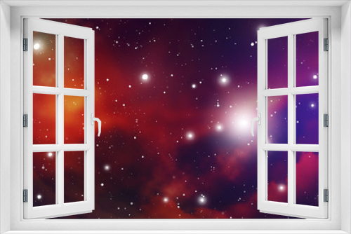 Fototapeta Naklejka Na Ścianę Okno 3D - Astrology Mystic Outer Space Background. Vector Digital Illustration of Universe.