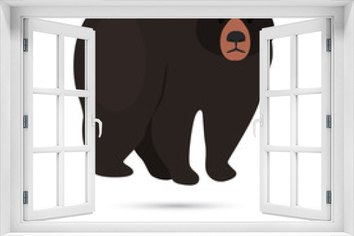 Fototapeta Naklejka Na Ścianę Okno 3D - Baribal black bear color flat icon
