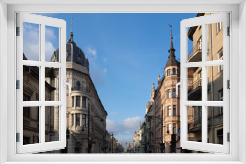 Fototapeta Naklejka Na Ścianę Okno 3D - Piotrkowska street in Lodz city, Lodzkie, Poland