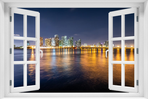 Fototapeta Naklejka Na Ścianę Okno 3D - Miami Skyline at Night