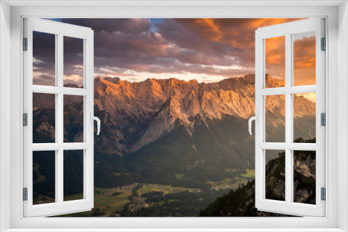 Fototapeta Naklejka Na Ścianę Okno 3D - Der Wetterstein im Abendlicht