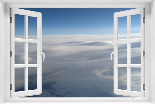 Fototapeta Naklejka Na Ścianę Okno 3D - View from the airplane window: blanket from the cloud