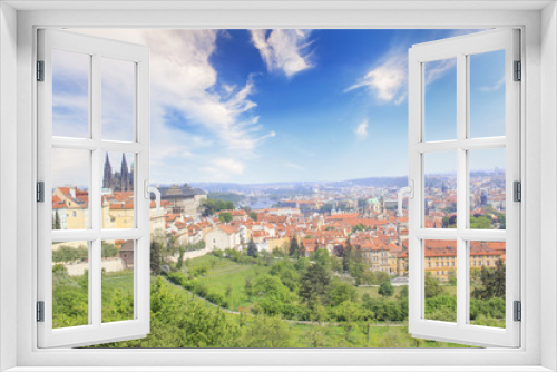 Fototapeta Naklejka Na Ścianę Okno 3D - Beautiful view of St. Vitus Cathedral, Prague Castle and Mala Strana in Prague, Czech Republic