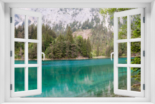 Fototapeta Naklejka Na Ścianę Okno 3D - Turquoise colored lake in the heart of Austria