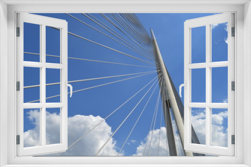 Fototapeta Naklejka Na Ścianę Okno 3D - Suspension bridge with very high pylon