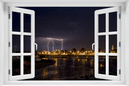 Fototapeta Naklejka Na Ścianę Okno 3D - Nuit  d'orage à Saint-Gilles-Croix-de-Vie 