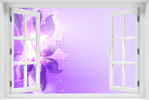 Fototapeta Naklejka Na Ścianę Okno 3D - Violet gentle design of flower petals, and drops of water.