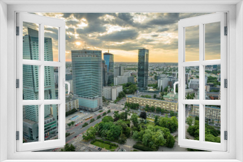 Fototapeta Naklejka Na Ścianę Okno 3D - Warsaw Cityscape