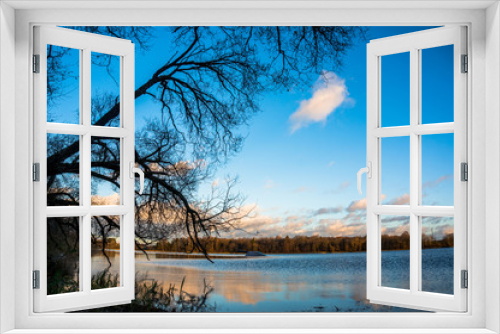 Fototapeta Naklejka Na Ścianę Okno 3D - Sunset Lake