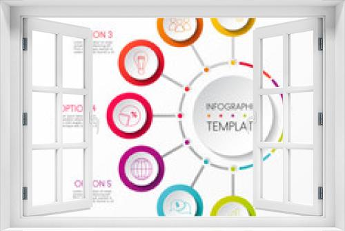 Layout of infographic with colorful icons. Vector.