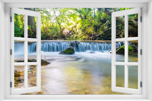 Fototapeta Naklejka Na Ścianę Okno 3D - little waterfall long exposure