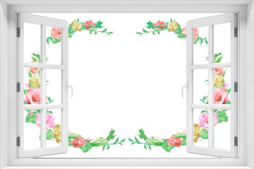 Fototapeta Naklejka Na Ścianę Okno 3D - バラの花の枠