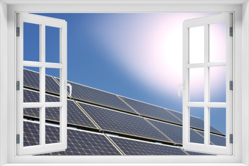 Fototapeta Naklejka Na Ścianę Okno 3D - Solar panels producing electricity