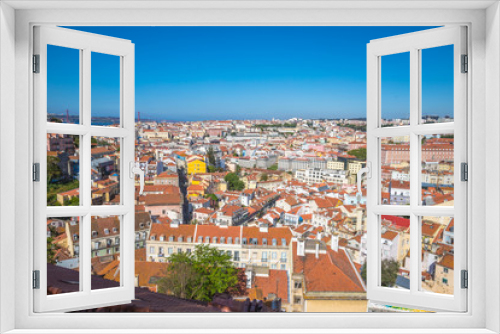 Nice panoramic view of Lisbon city Portugal