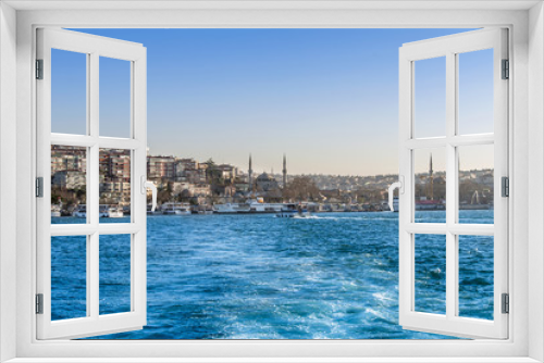 Fototapeta Naklejka Na Ścianę Okno 3D - Istanbul, Turkey, 03 January 2012: The Uskudar district of Istanbul. Uskudar Port and Ships.