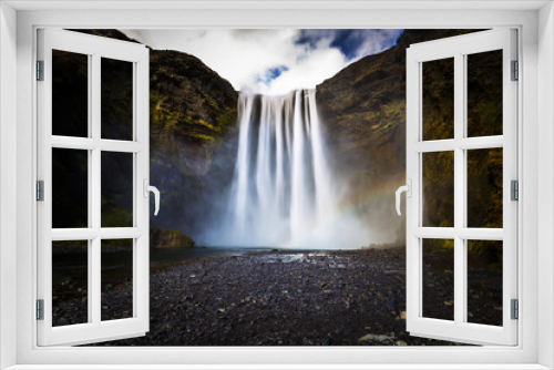 Fototapeta Naklejka Na Ścianę Okno 3D - Skogafoss - May 04, 2018: Skogafoss waterfall, Iceland