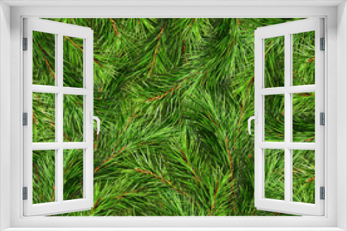 Fototapeta Naklejka Na Ścianę Okno 3D - Background with pine tree branches