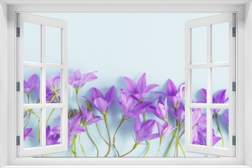 Fototapeta Naklejka Na Ścianę Okno 3D - Creative flat layout of wildflowers, composition top view.