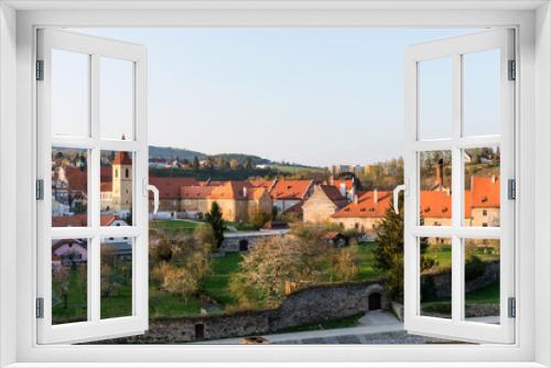 Fototapeta Naklejka Na Ścianę Okno 3D - Beautiful panoramic view of The Monastery of the Minorites in Cesky Krumlov, Czech Republic.
