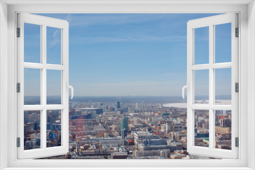 Fototapeta Naklejka Na Ścianę Okno 3D - view from a rooftop of a skyscraper