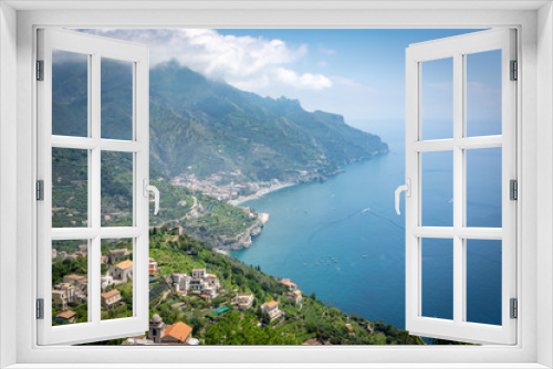 Fototapeta Naklejka Na Ścianę Okno 3D - Ravello, Amalfi Coast, Italy. Villa and vista on the sea from a terrace