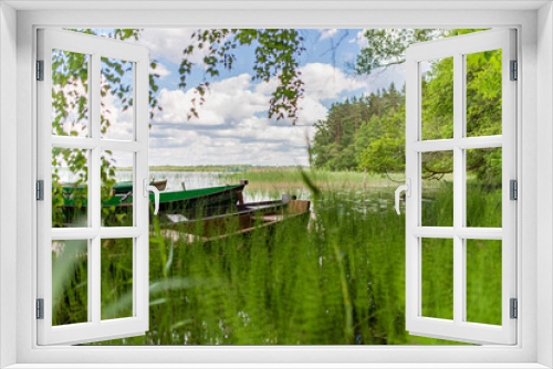 Fototapeta Naklejka Na Ścianę Okno 3D - Łodzie na jeziorze Wigry