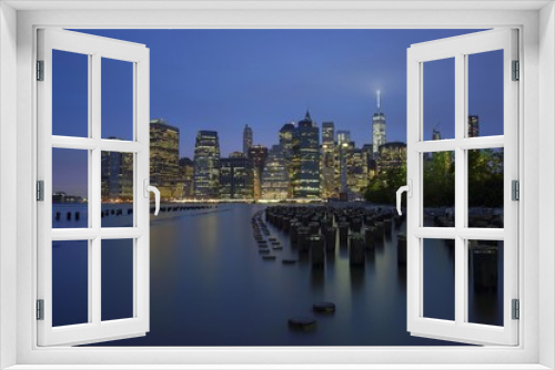 Fototapeta Naklejka Na Ścianę Okno 3D - New York City Manhattan Financial District panorama