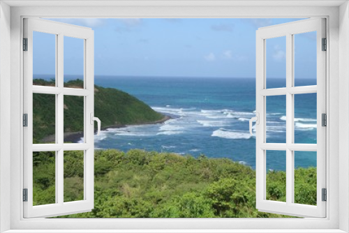 Fototapeta Naklejka Na Ścianę Okno 3D - St. Kitts und Nevis, Bucht und Strand in der Karibik