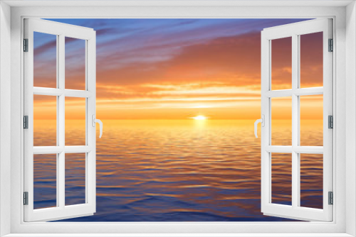 Fototapeta Naklejka Na Ścianę Okno 3D - Beautiful sunrise over sea with reflection in water.